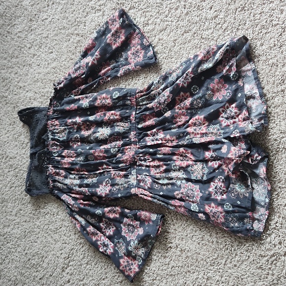 Justice Girls Size 12 Grey Paisely Short Romper, long sleeve - Picture 4 of 4